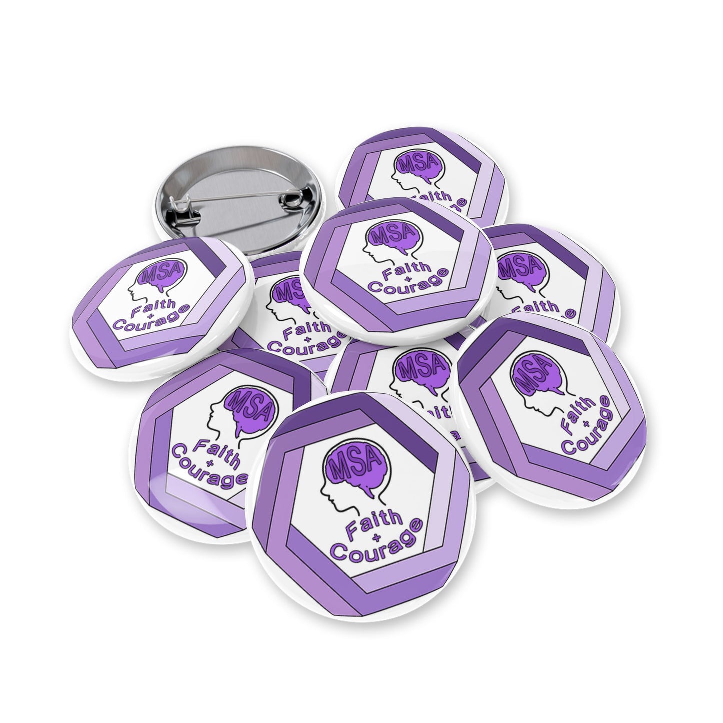 Empowering Faith Courage Round Pins - Perfect for Awareness Events, Social Causes, Gift Ideas, Fundraisers, Collectors