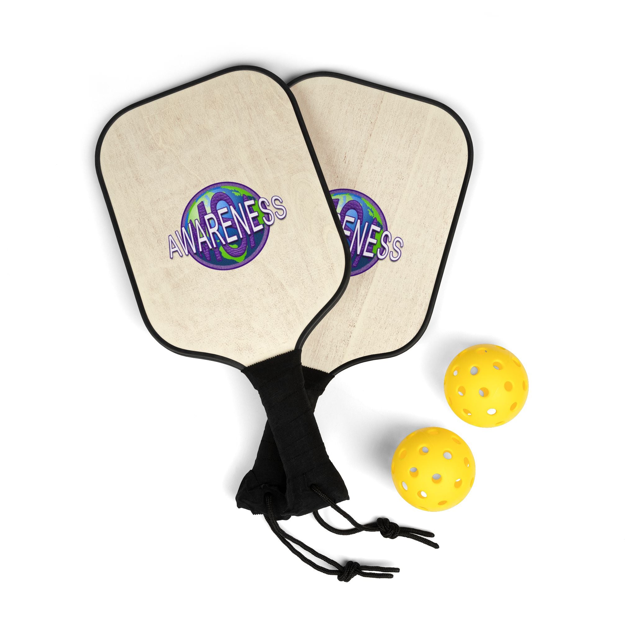 Pickleball Paddle Set, Pickleball for Awareness, Sports Gift, Outdoor Fun, Athletic Gear for All Ages