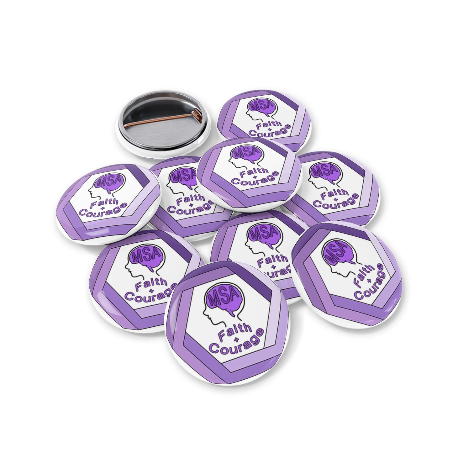 Empowering Faith Courage Round Pins - Perfect for Awareness Events, Social Causes, Gift Ideas, Fundraisers, Collectors