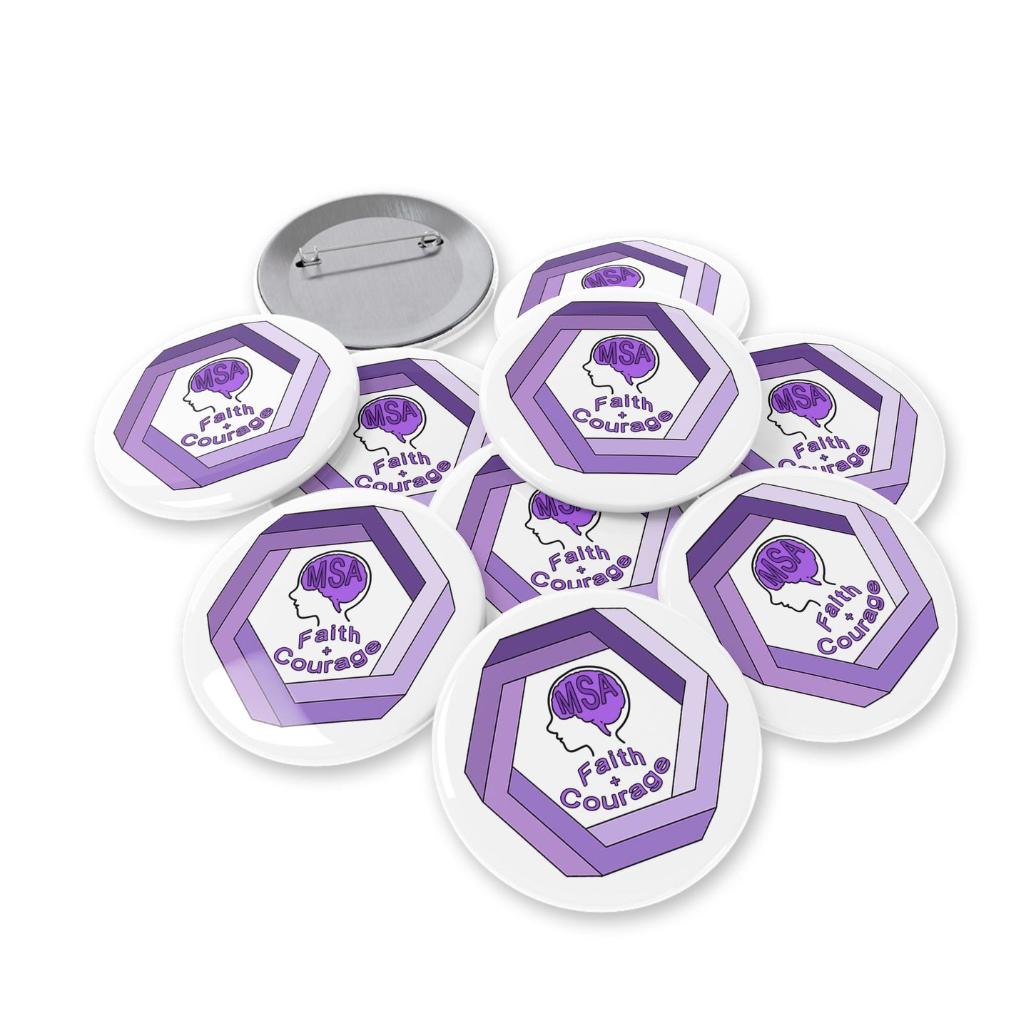 Empowering Faith Courage Round Pins - Perfect for Awareness Events, Social Causes, Gift Ideas, Fundraisers, Collectors