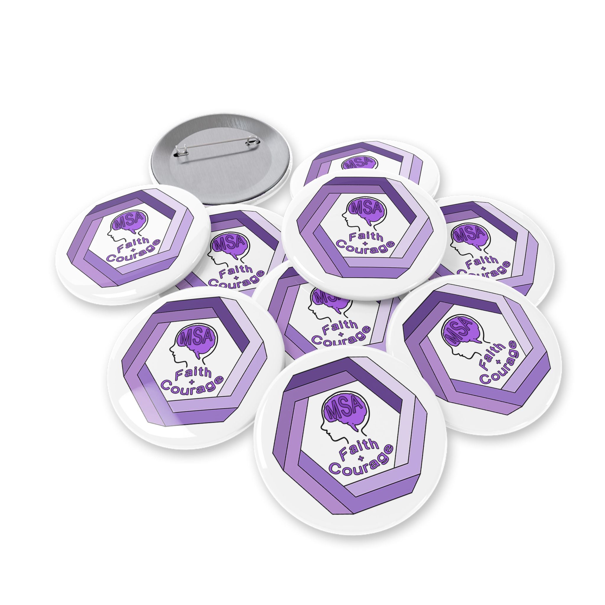 Empowering Faith Courage Round Pins - Perfect for Awareness Events, Social Causes, Gift Ideas, Fundraisers, Collectors