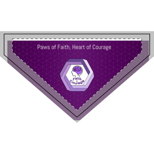 Clip-on Pet Bandana - Paws of Faith, Heart of Courage, Dog Accessory, Pet Gift, Dog Bandana for Special Occasions, Stylish Pet Wear